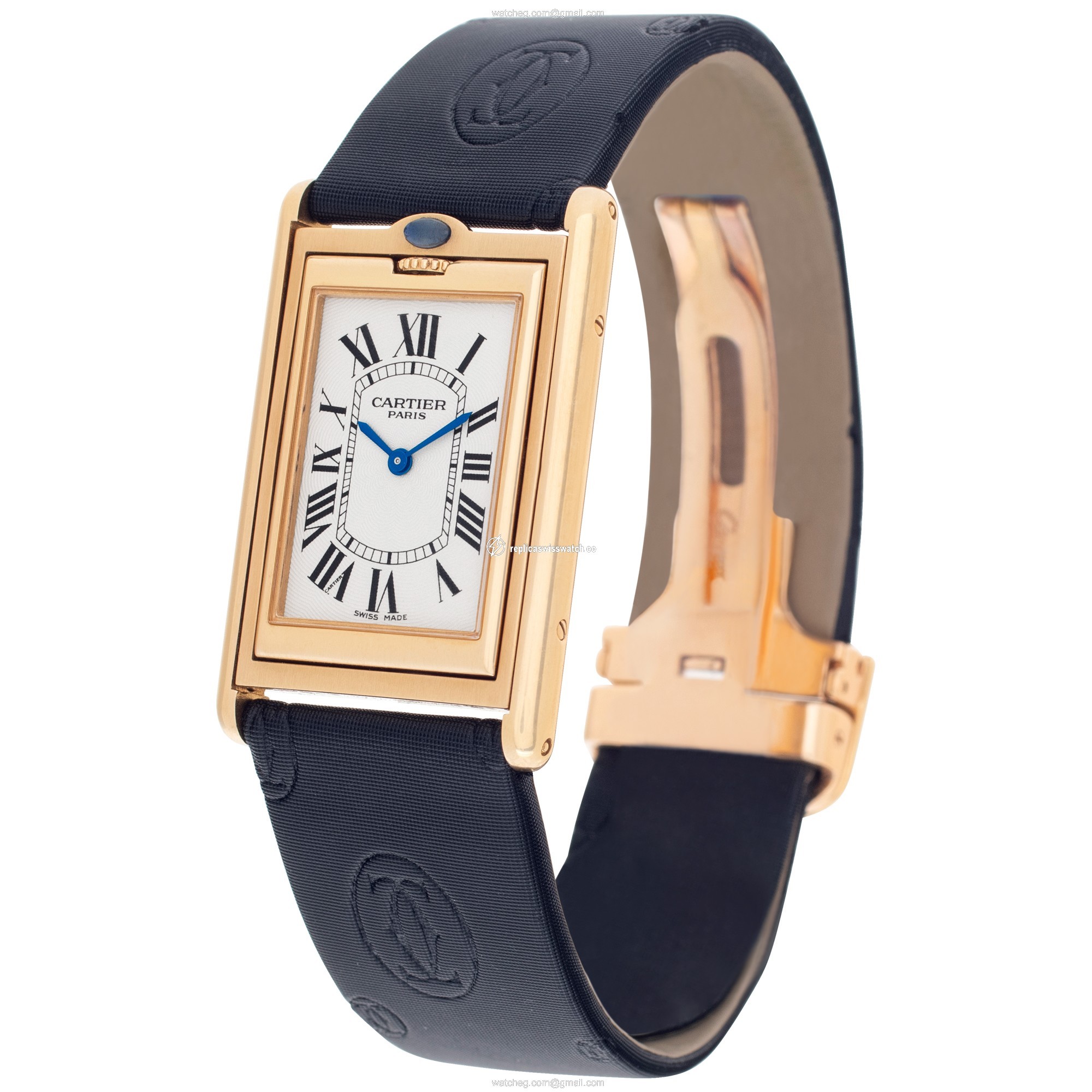 Cartier 2391 Basculante Manual Male 18k yellow gold Replica
