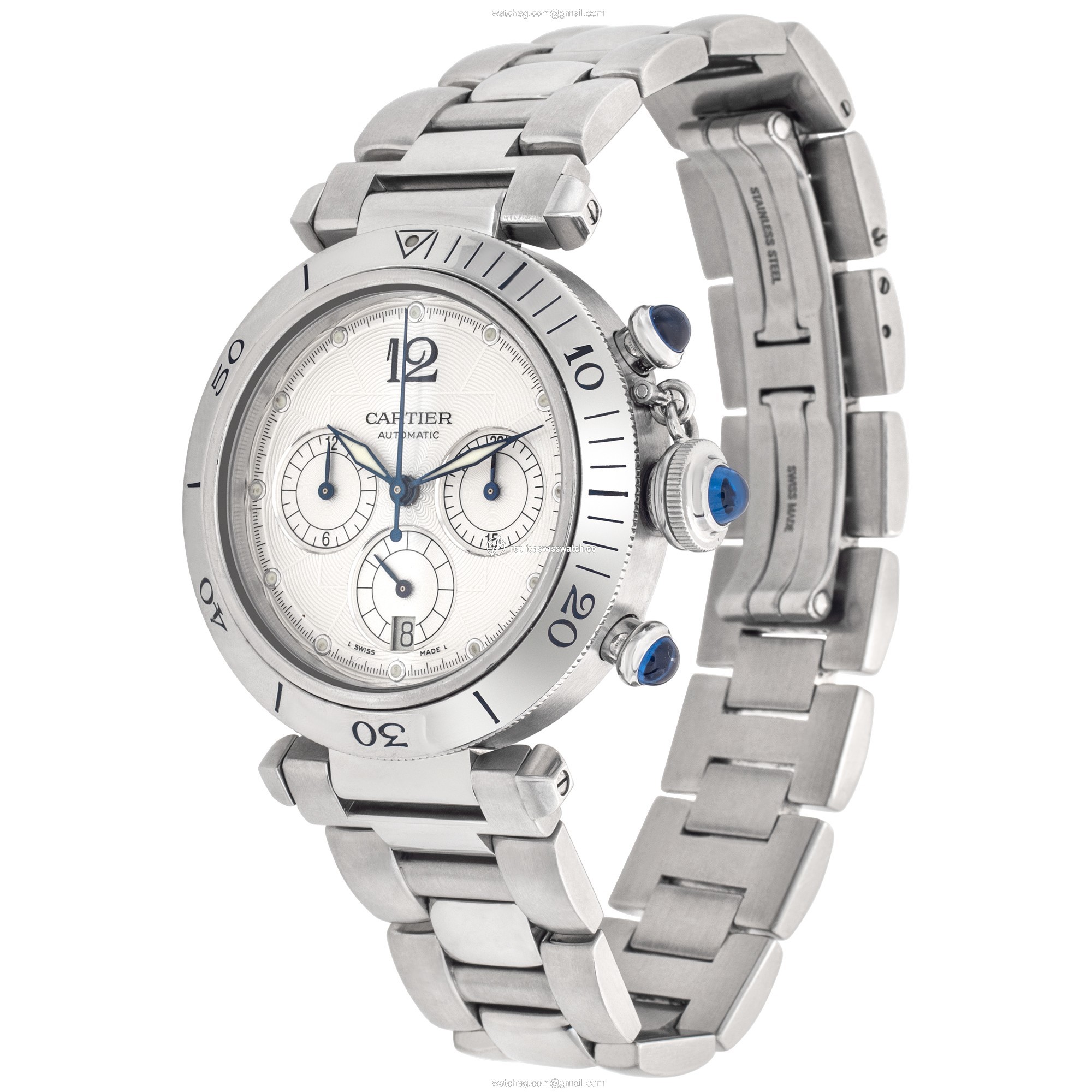 Cartier w31030h3 Pasha Chronograph Automatic Male Stainless Steel Replica