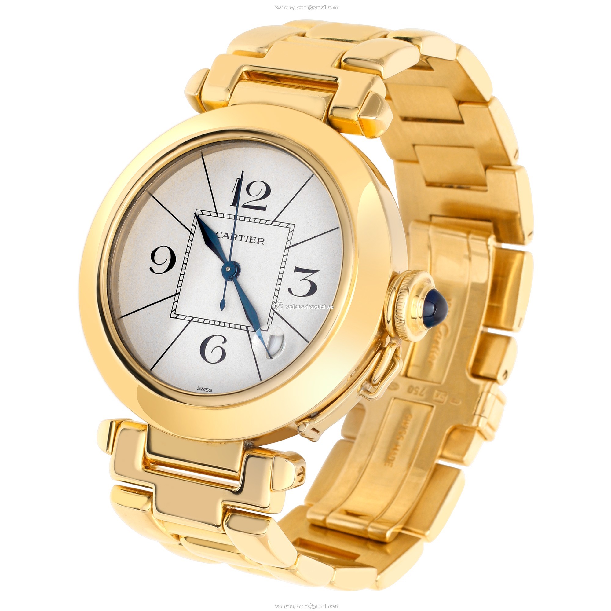 Cartier 1986 Pasha Automatic Male 18k Yellow Gold Replica