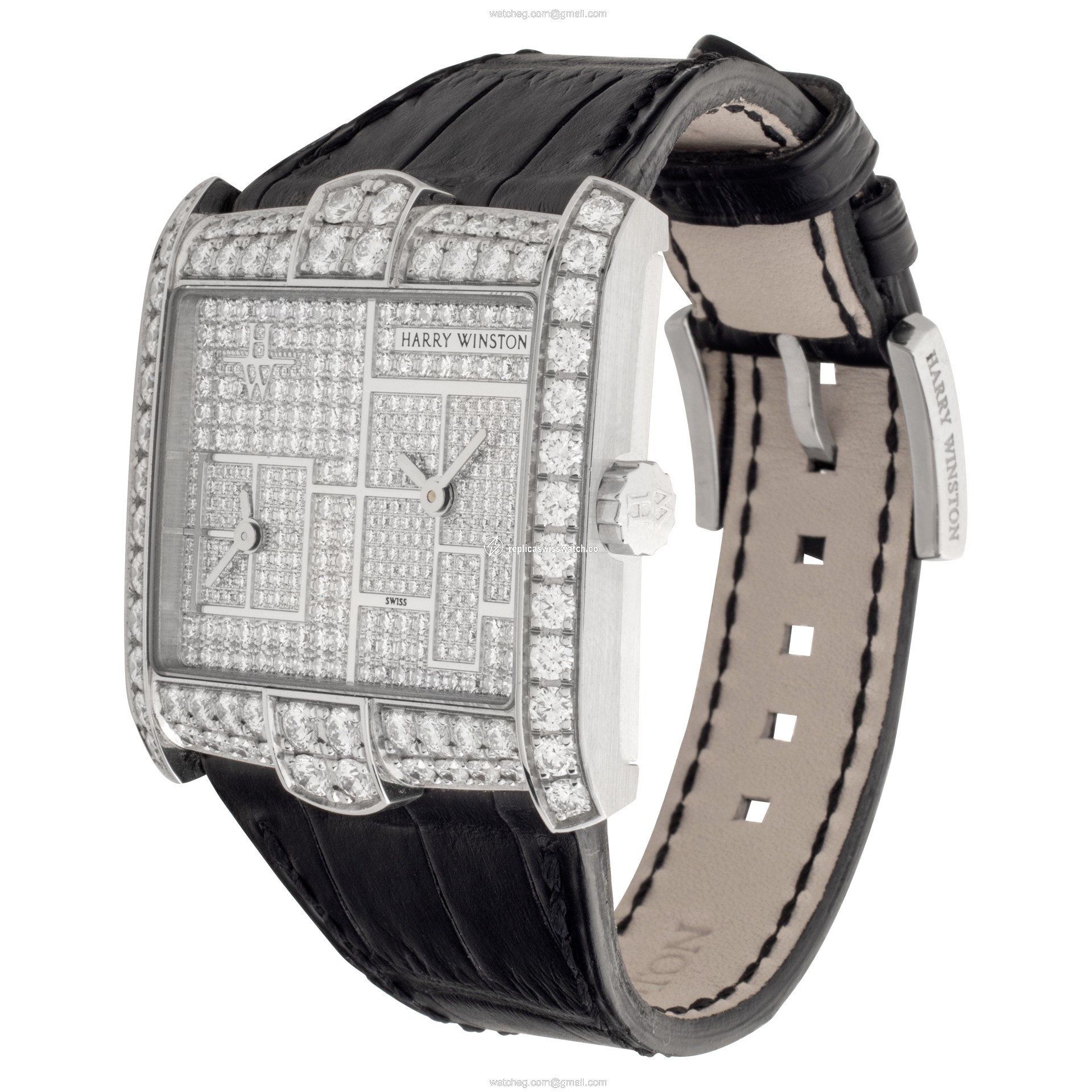 Harry Winston 350/lqtzwl.d4/bd AVENUE Quartz Female 18k White Gold Replica