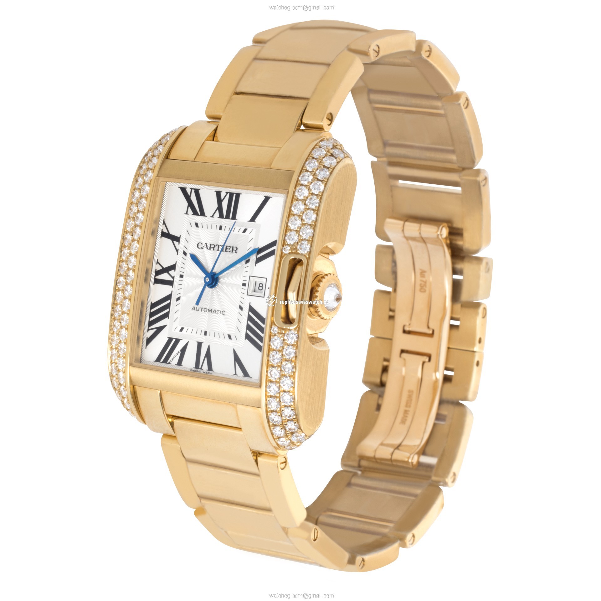 Cartier WT100003 Tank Anglaise Automatic Unisex 18k Yellow Gold Replica