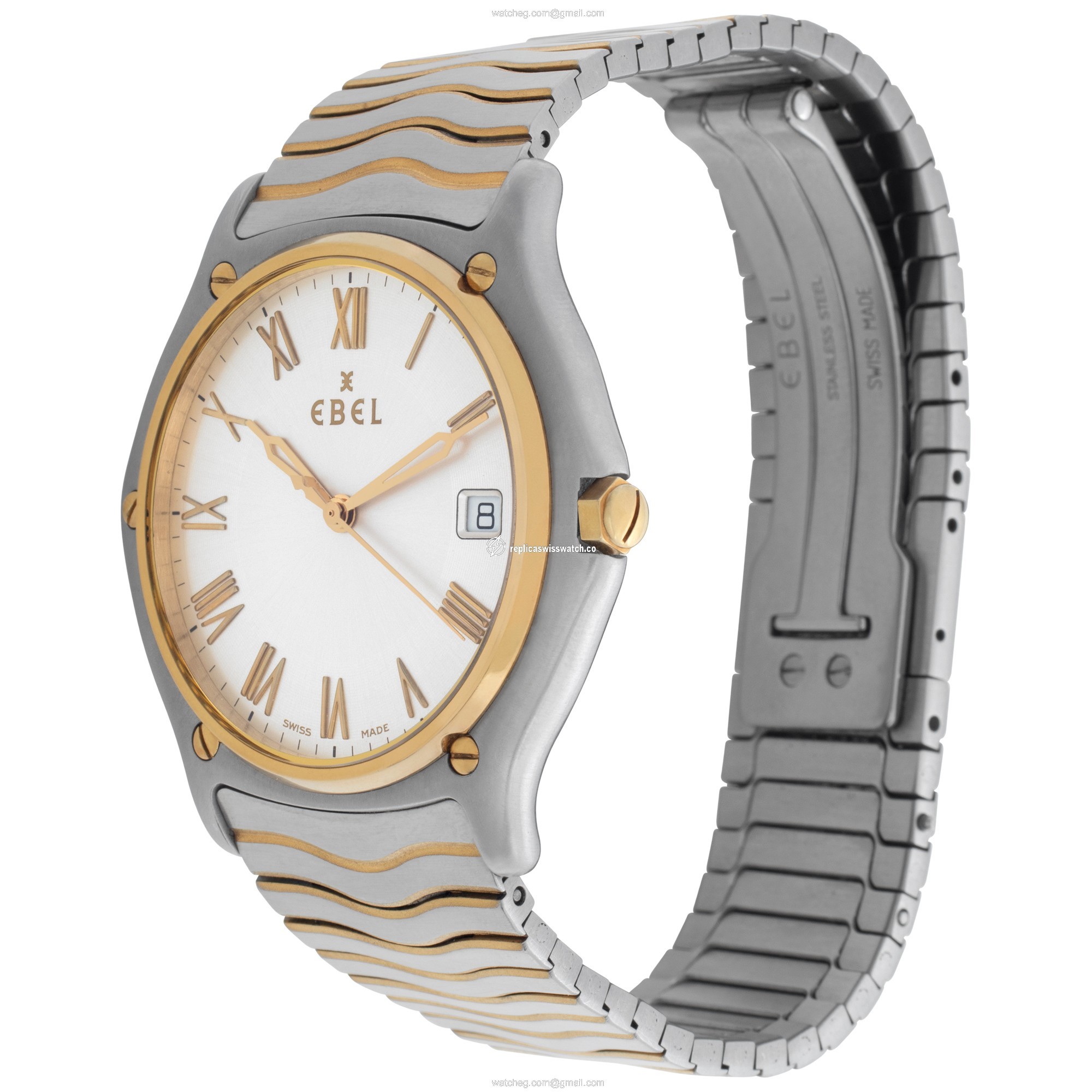 Ebel 1255F41 Classic Wave Quartz Unisex 18k gold & Stainless Steel Replica