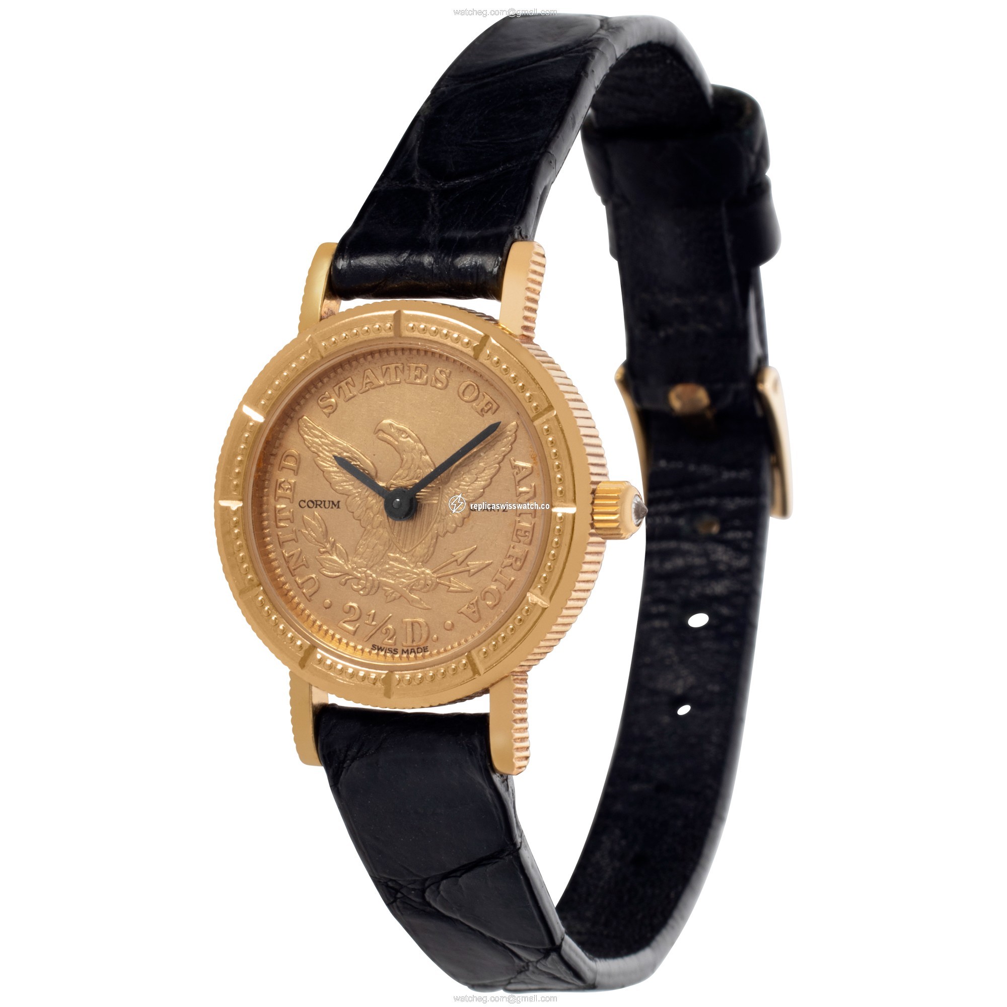 Corum Corum 2891 $2.50 gold coin Quartz Female 18k yellow gold Replica
