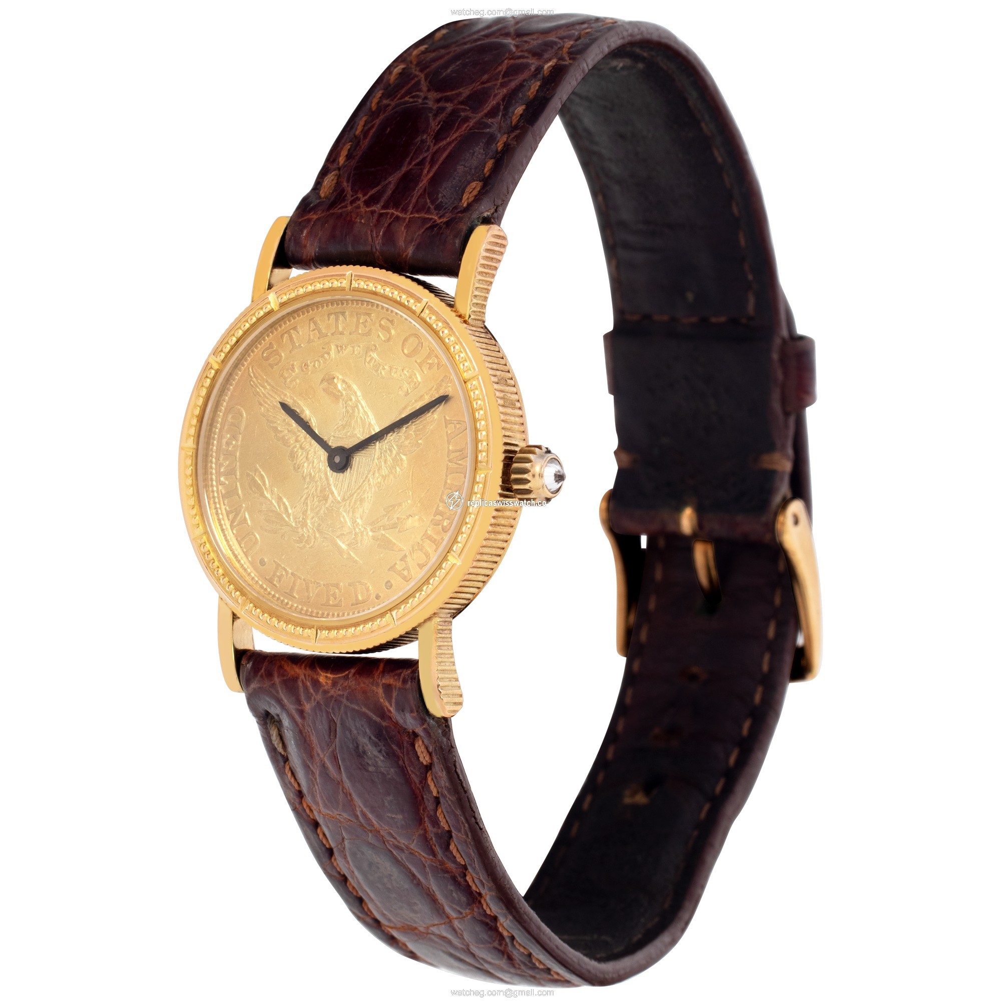 Corum 1895 $5 Coin Quartz Female 18k yellow gold Replica