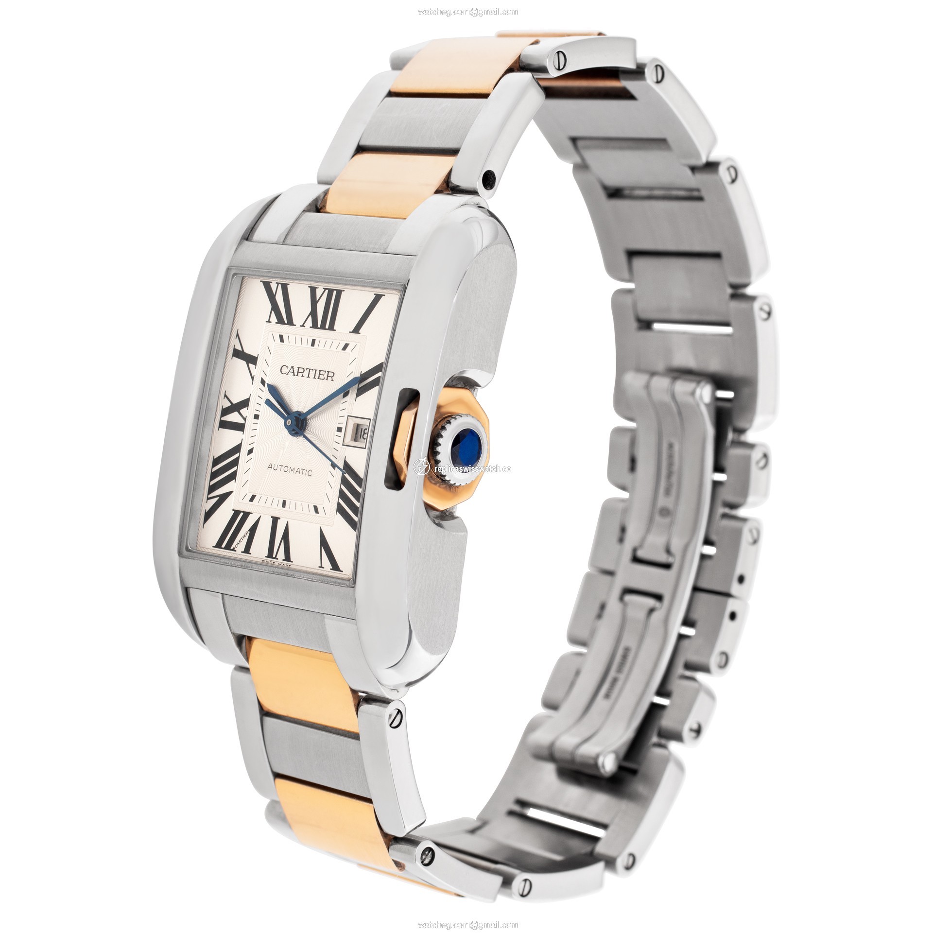 Cartier W5310037 Tank Anglaise Automatic Unisex stainless steel & rose gold Replica