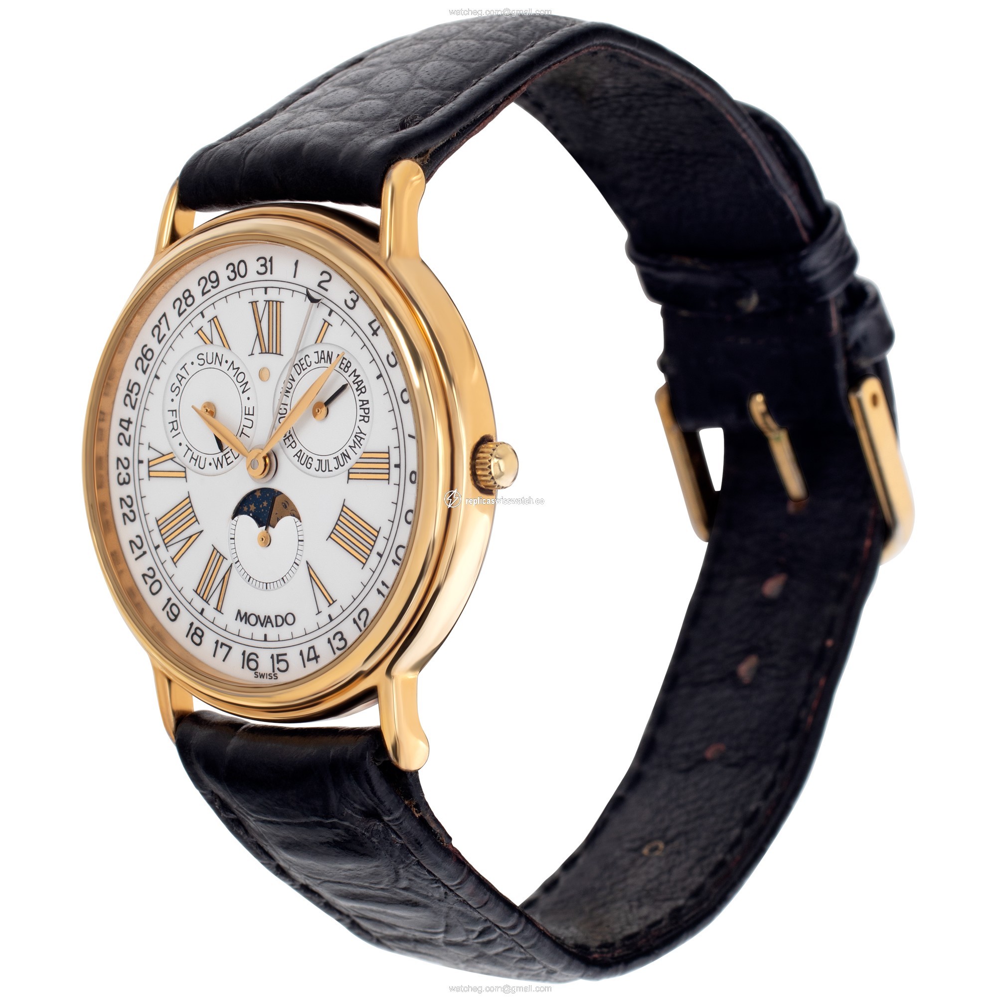 Movado 87-03-862 Annual Calendar Quartz Unisex Gold Fill Replica