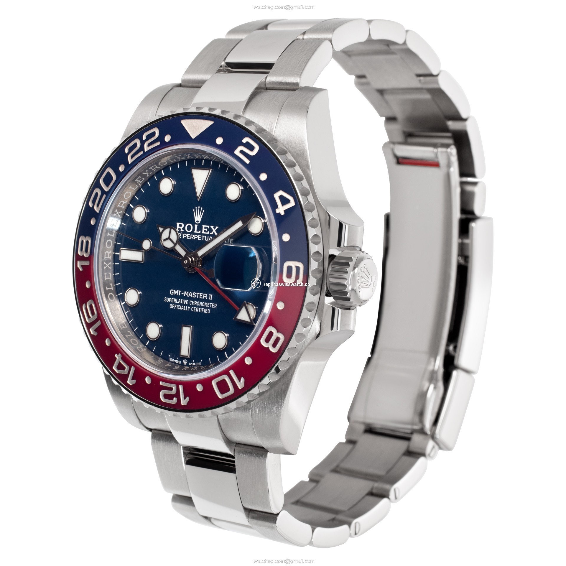 Rolex 126719BLRO GMT-Master II Automatic Male 18k White Gold Replica