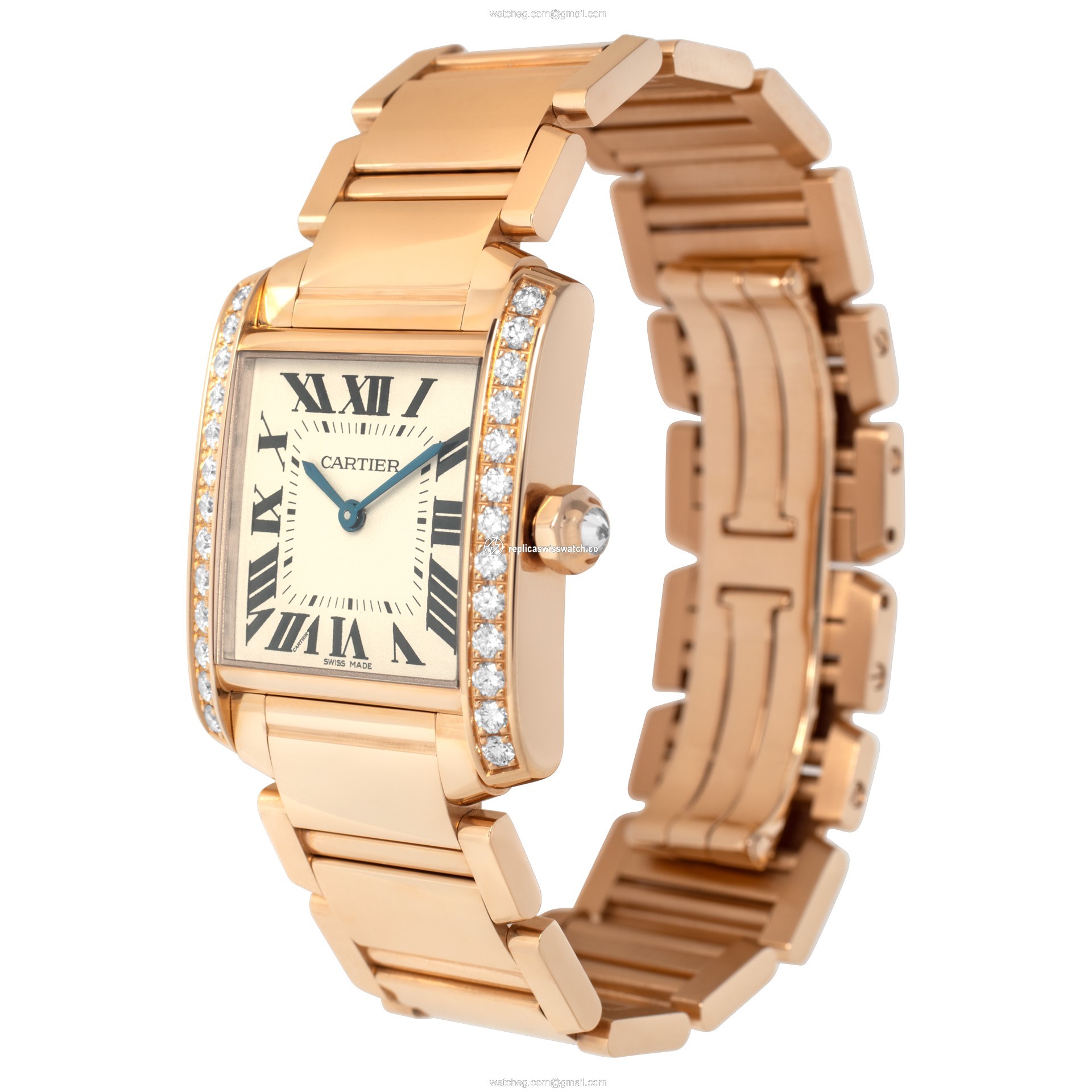 Cartier WJTA0023 Tank Francaise Quartz Female 18k rose gold Replica
