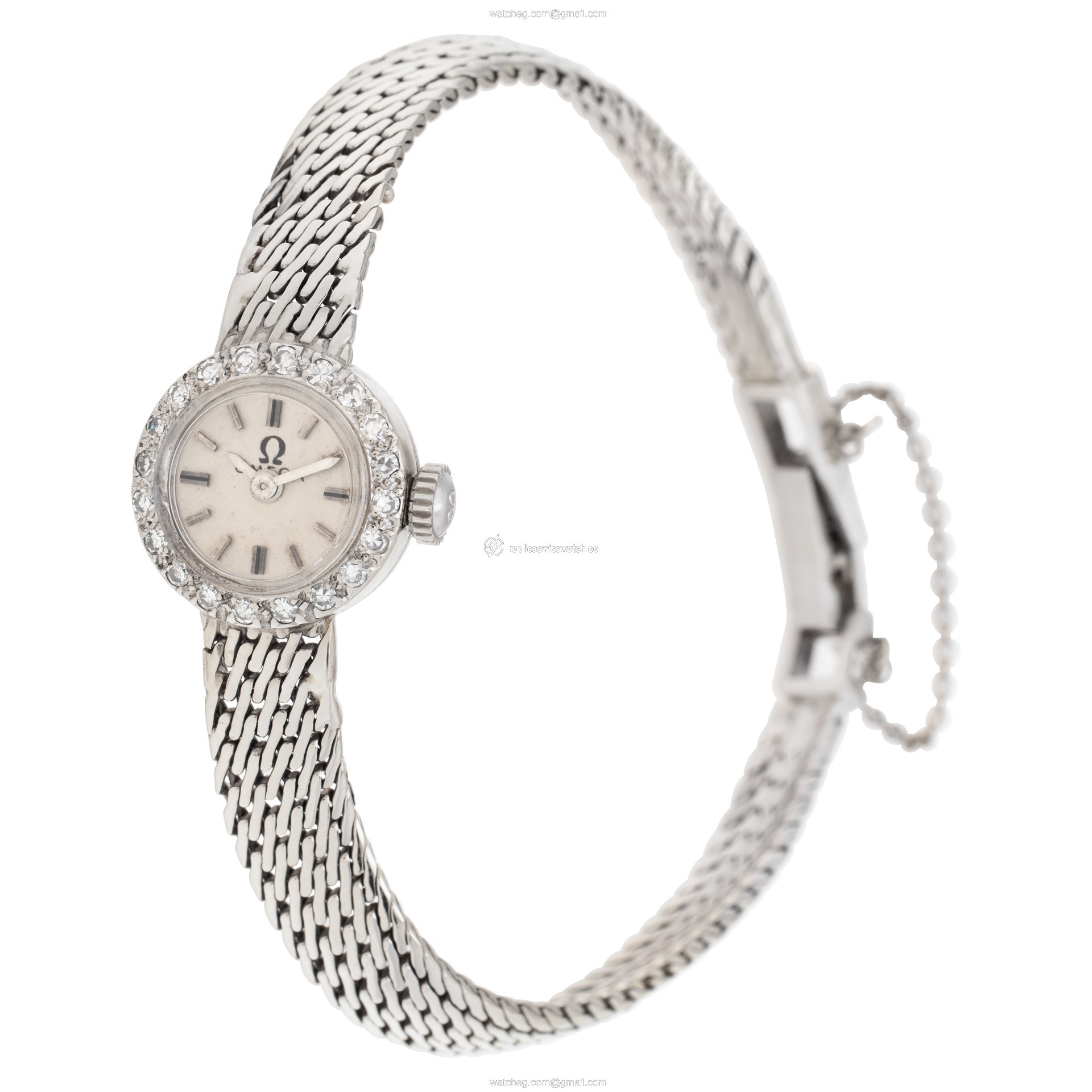 Omega Omega 3862 Cocktail Manual Female 14k White Gold Replica
