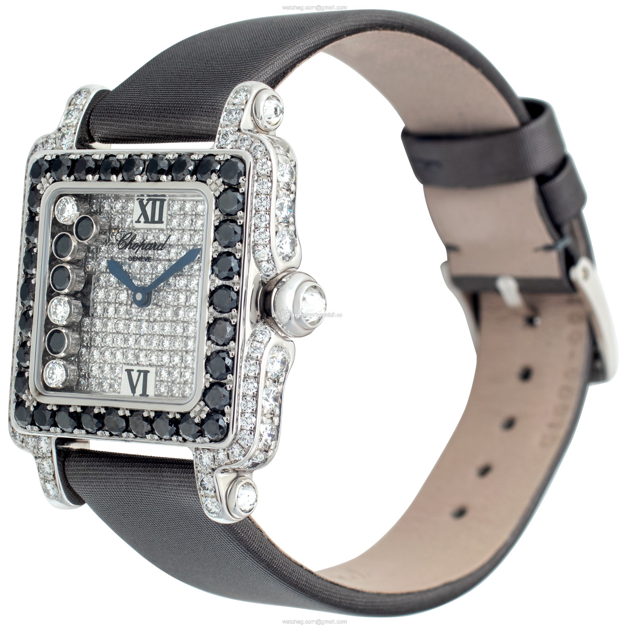 Chopard 27/6730-50 Happy Sport Quartz Female 18k White Gold Replica