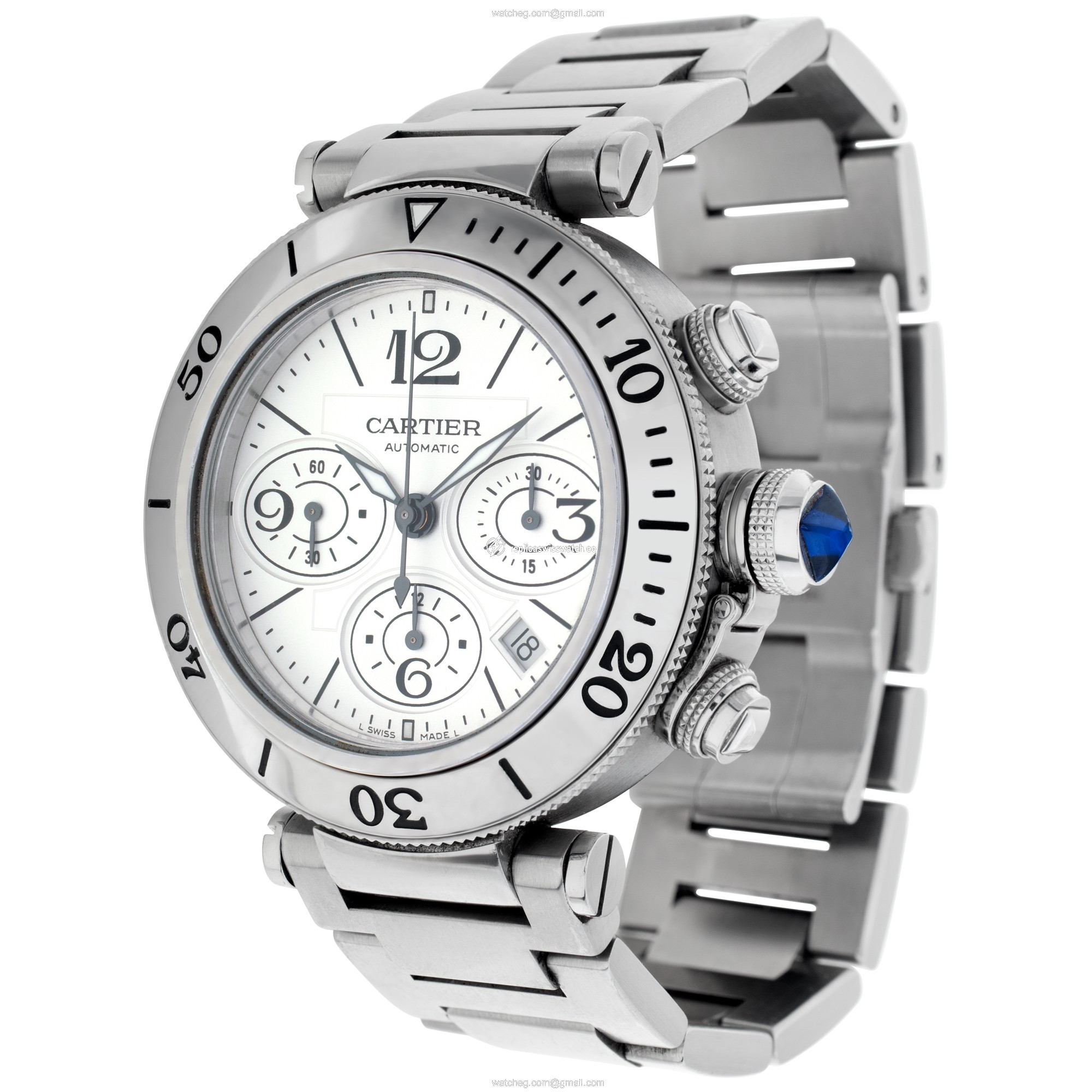 Cartier W31089M7 Pasha Seatimer Chrono Automatic Male Stainless Steel Replica