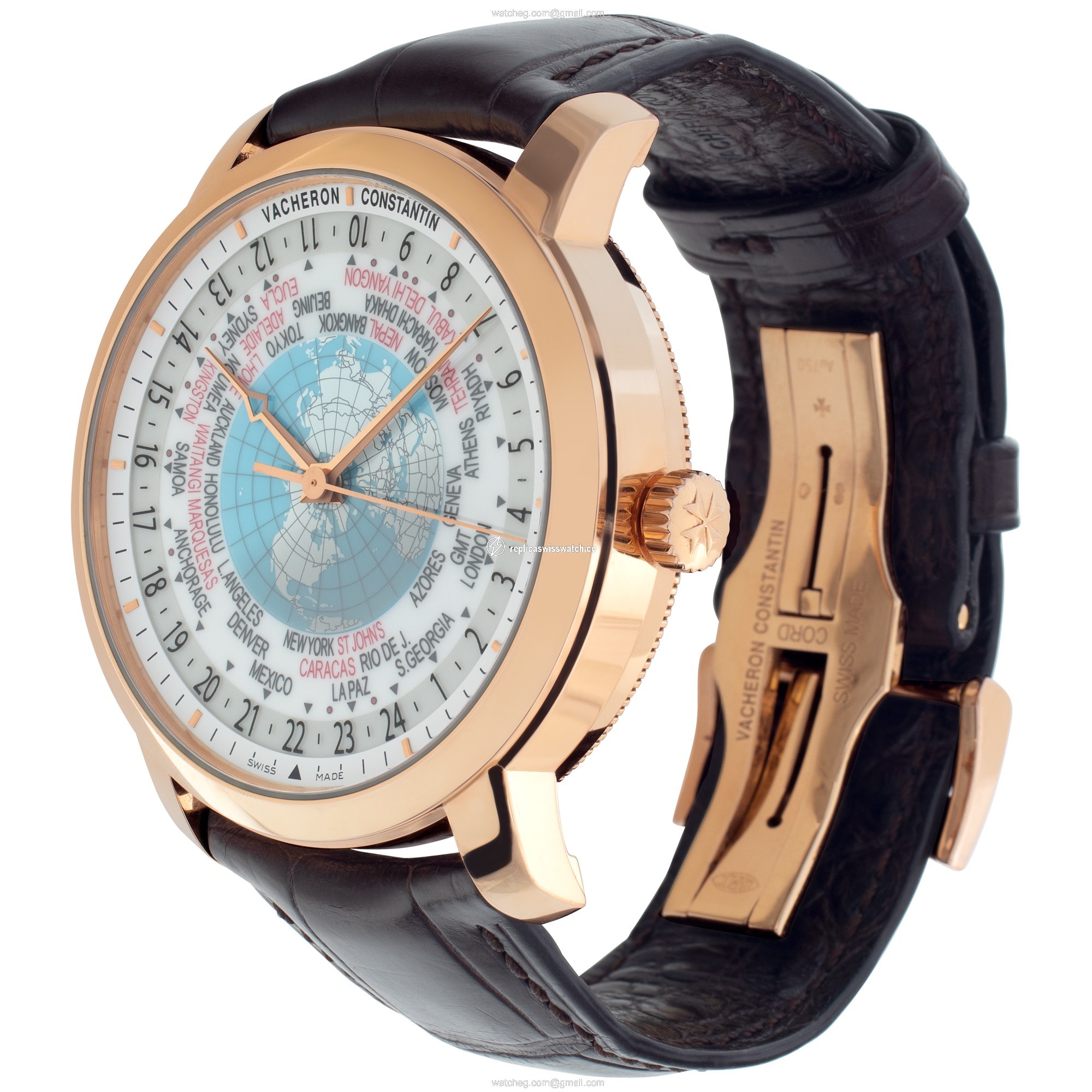 Vacheron Constantin 86060/000R World Time Automatic Male 18k rose gold Replica