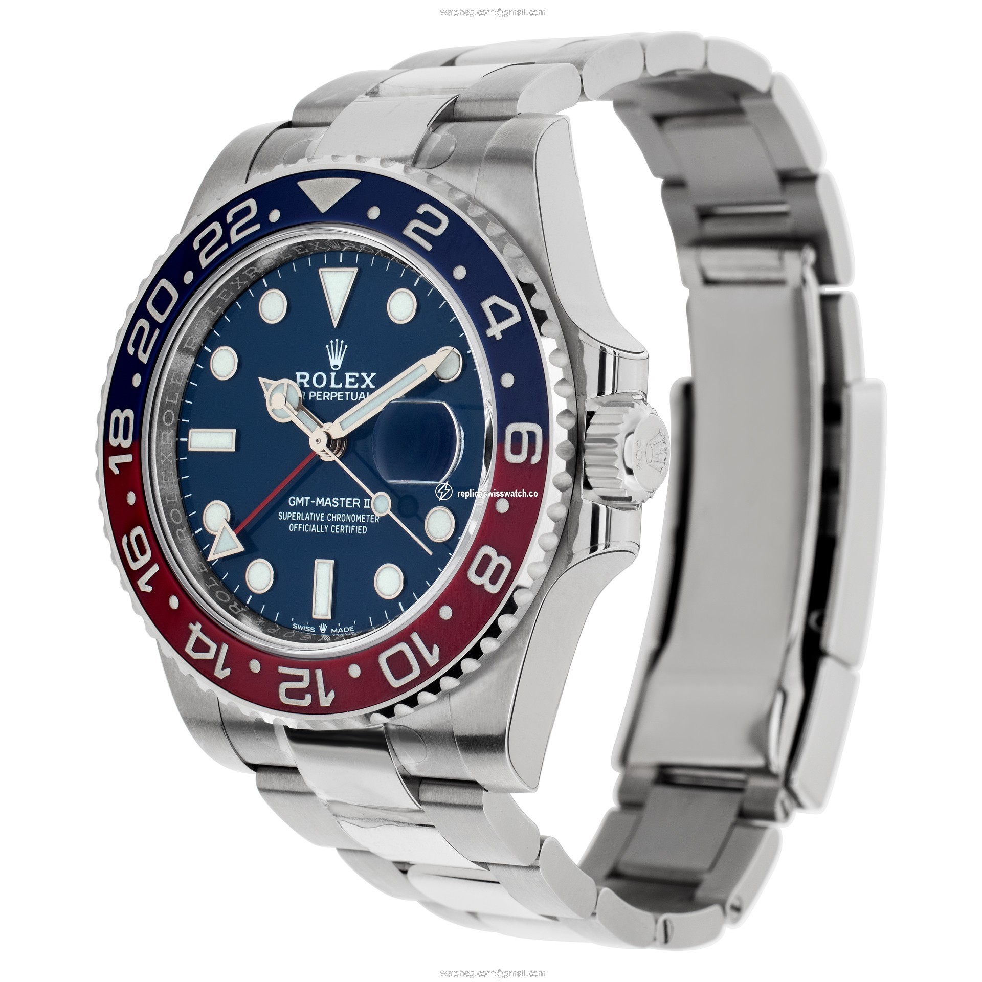 Rolex 126719BLRO GMT-Master II Automatic Male 18k White Gold Replica
