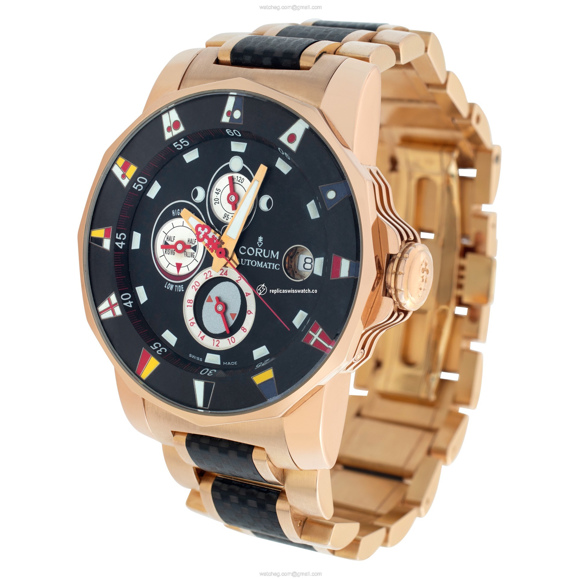 Corum 60223.01578 Admirals Cup Automatic Male 18K Rose gold & Carbon Replica