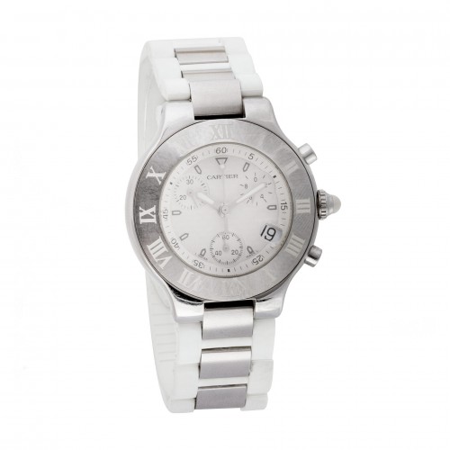 Cartier 2424 Chronoscaph 21 Quartz Unisex Stainless Steel Watches Cartier 2424 Chronoscaph 21 Quartz Unisex Stainless Steel Watches