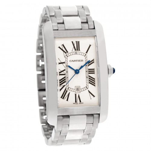 Cartier W2605511 Tank Americaine Automatic Unisex 18k White Gold Watches Cartier W2605511 Tank Americaine Automatic Unisex 18k White Gold Watches