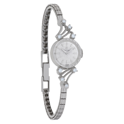 Omega A7575 Cocktail Manual Female 18k White Gold Watches Omega A7575 Cocktail Manual Female 18k White Gold Watches