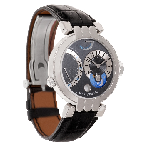 Harry Winston 200.mmtz39w Excenter Timezone Manual Unisex 18k White Gold Watches Harry Winston 200.mmtz39w Excenter Timezone Manual Unisex 18k White Gold Watches