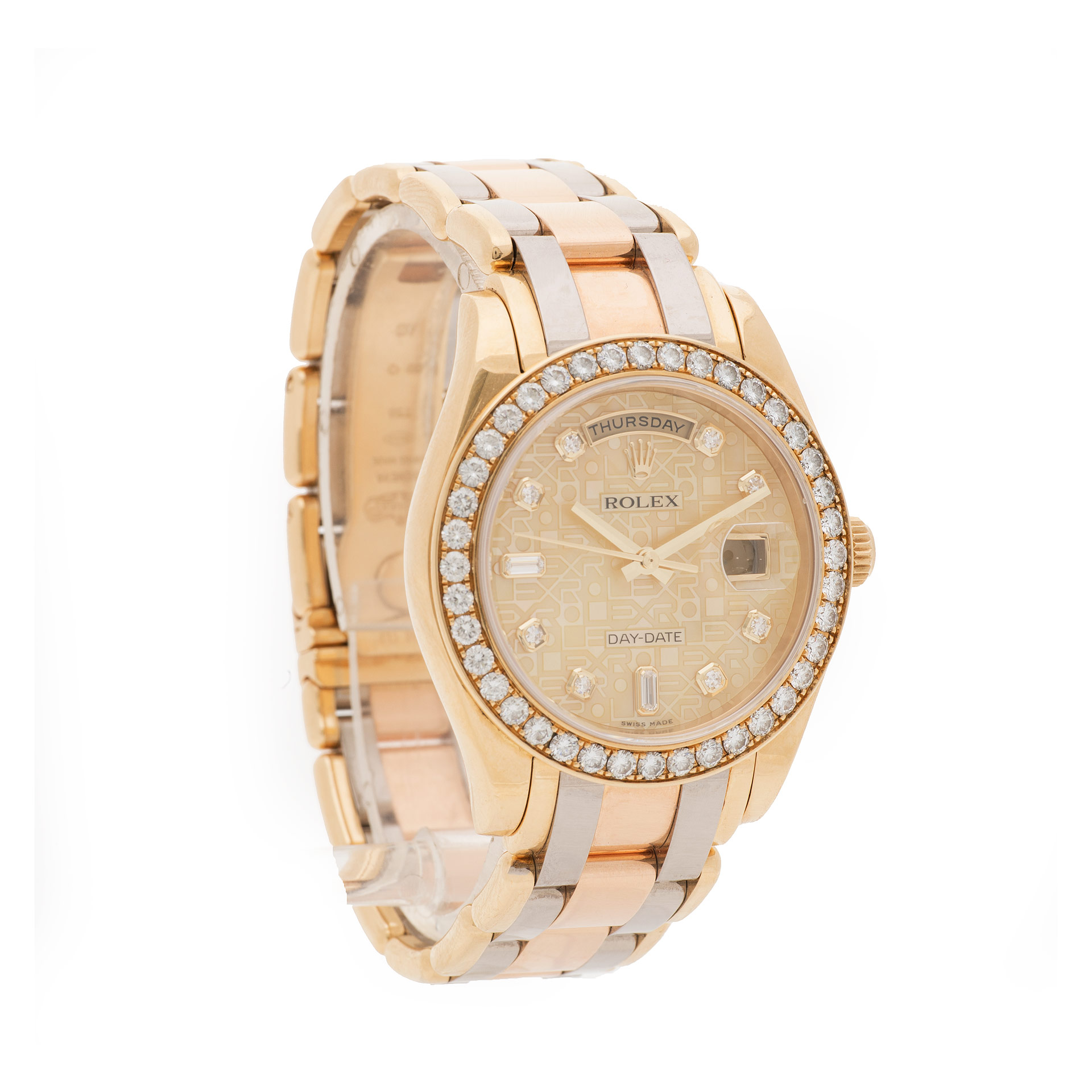 Rolex 18948 Masterpiece Automatic Male 18k White, Yellow & Pink Gold Watches Rolex 18948 Masterpiece Automatic Male 18k White, Yellow & Pink Gold Watches