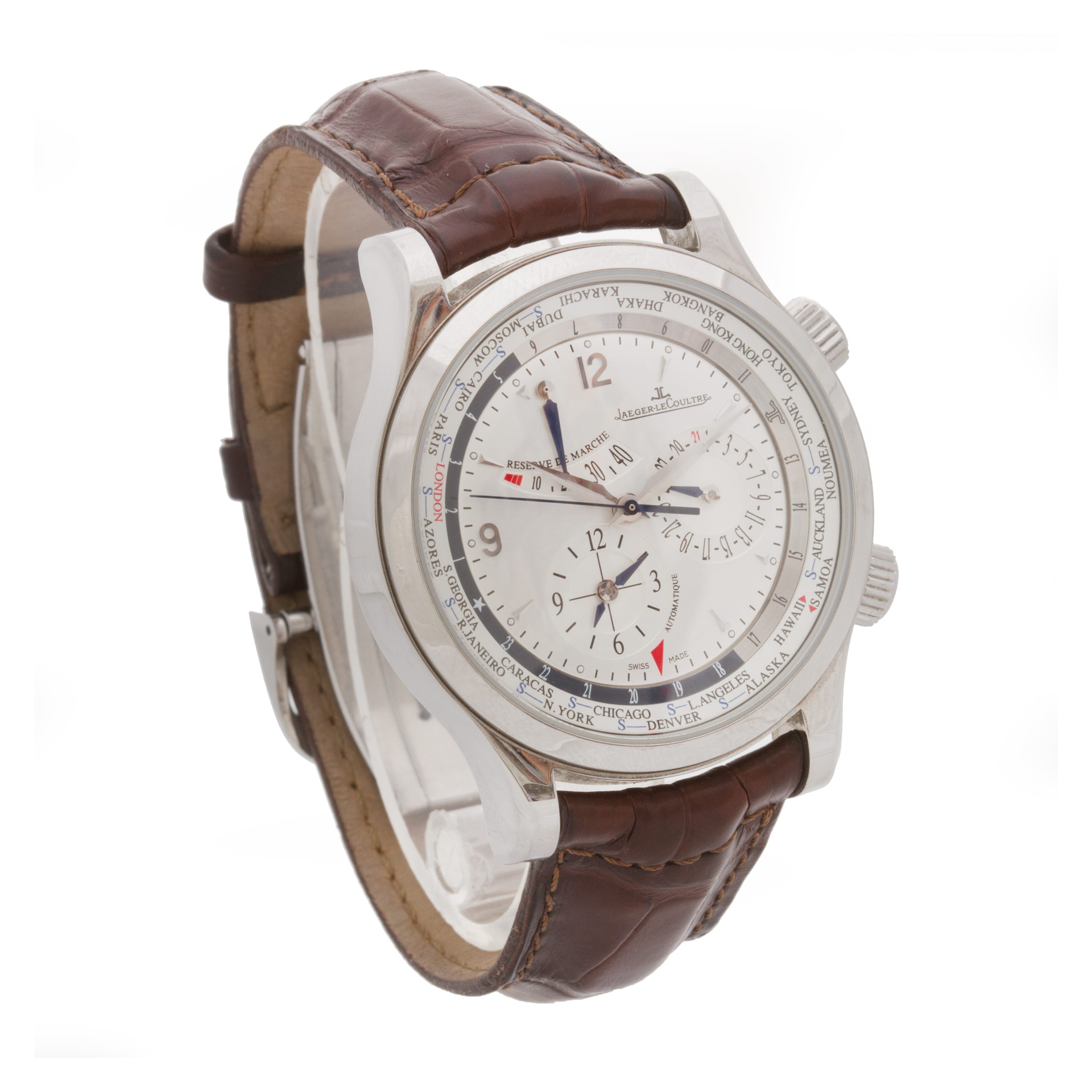 Jaeger LeCoultre Q1528420 Master World Geographic Automatic Male Stainless Steel Watches Jaeger LeCoultre Q1528420 Master World Geographic Automatic Male Stainless Steel Watches