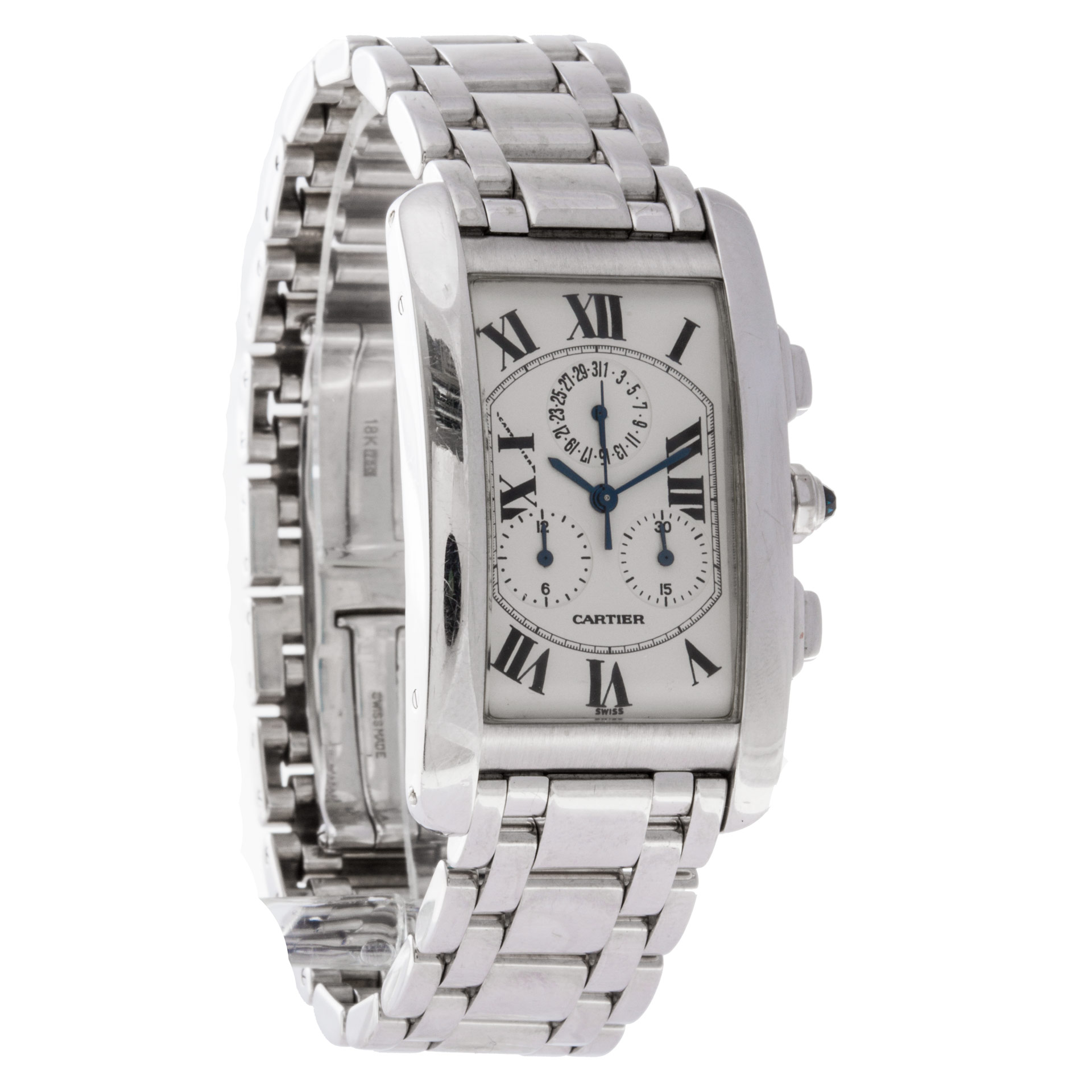 Cartier W26033L1 Tank Americaine Quartz Male 18k White Gold Watches Cartier W26033L1 Tank Americaine Quartz Male 18k White Gold Watches