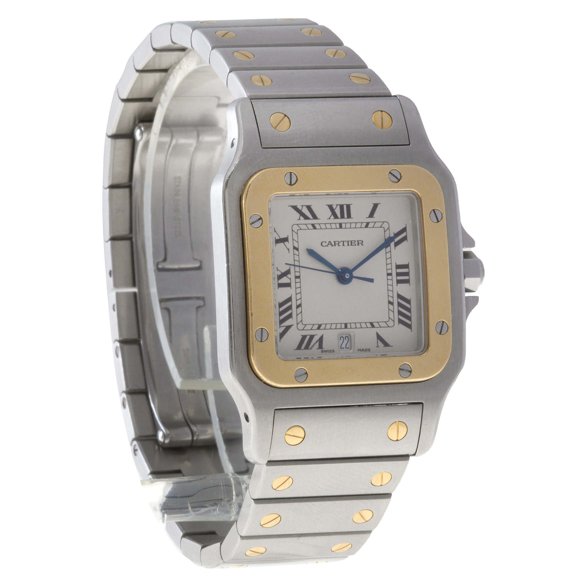 Cartier 1566 Santos Quartz Unisex 18k gold & Stainless Steel Watches Cartier 1566 Santos Quartz Unisex 18k gold & Stainless Steel Watches