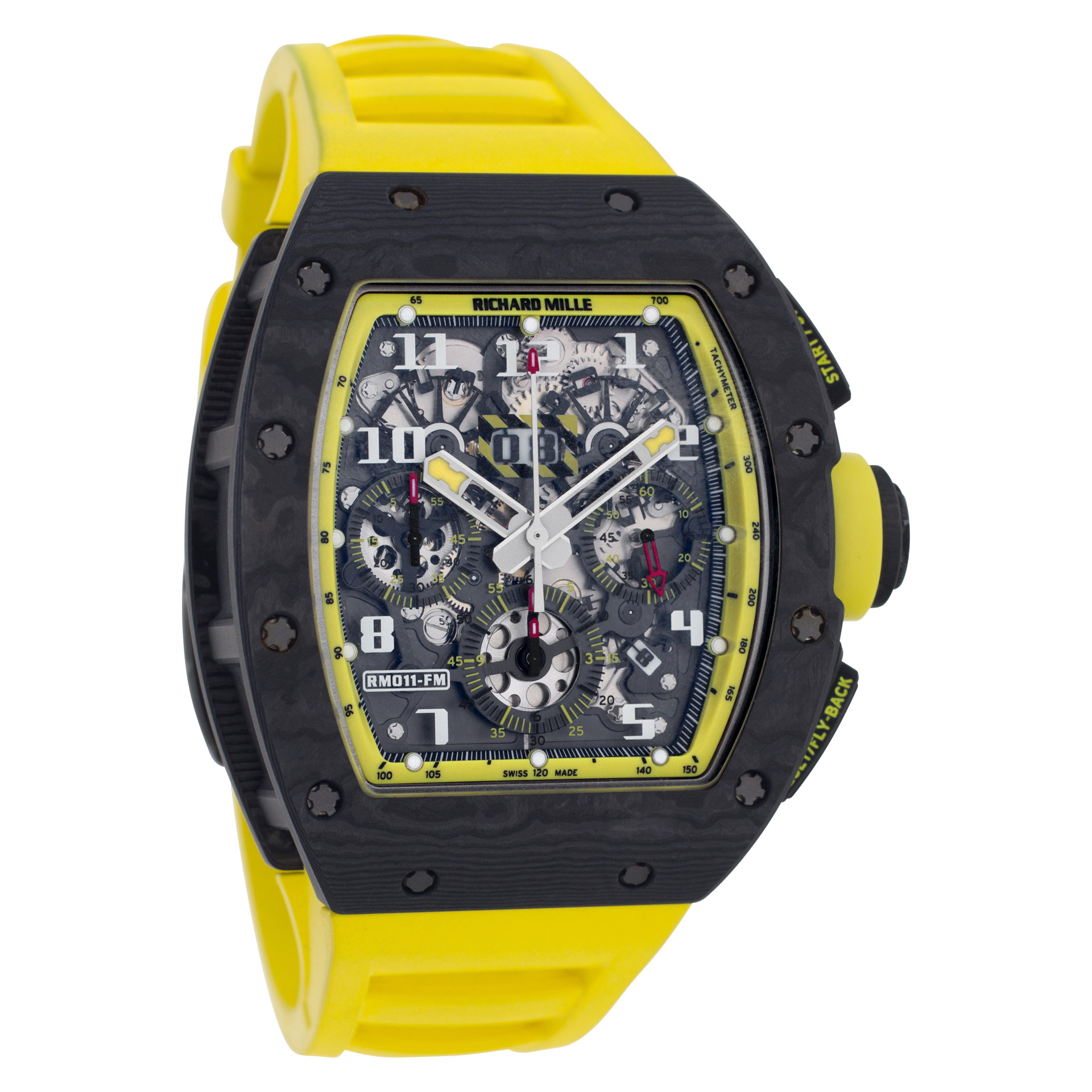 Richard Mille RM011-FM Yellow Storm Automatic Male Carbon Watches Richard Mille RM011-FM Yellow Storm Automatic Male Carbon Watches