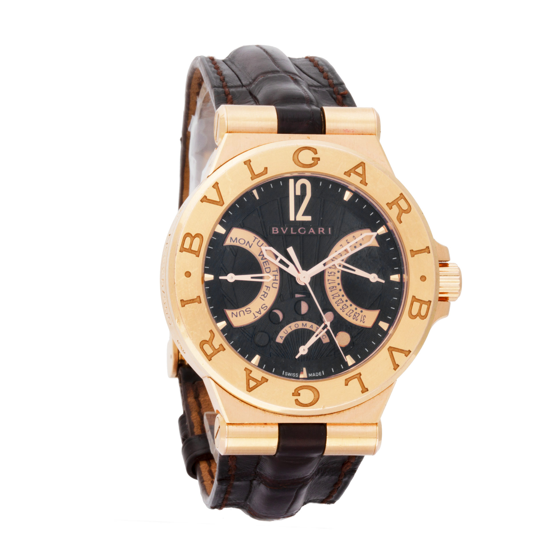 Bvlgari DGP42GMP Diagono Automatic Male 18k Pink Gold Watches Bvlgari DGP42GMP Diagono Automatic Male 18k Pink Gold Watches