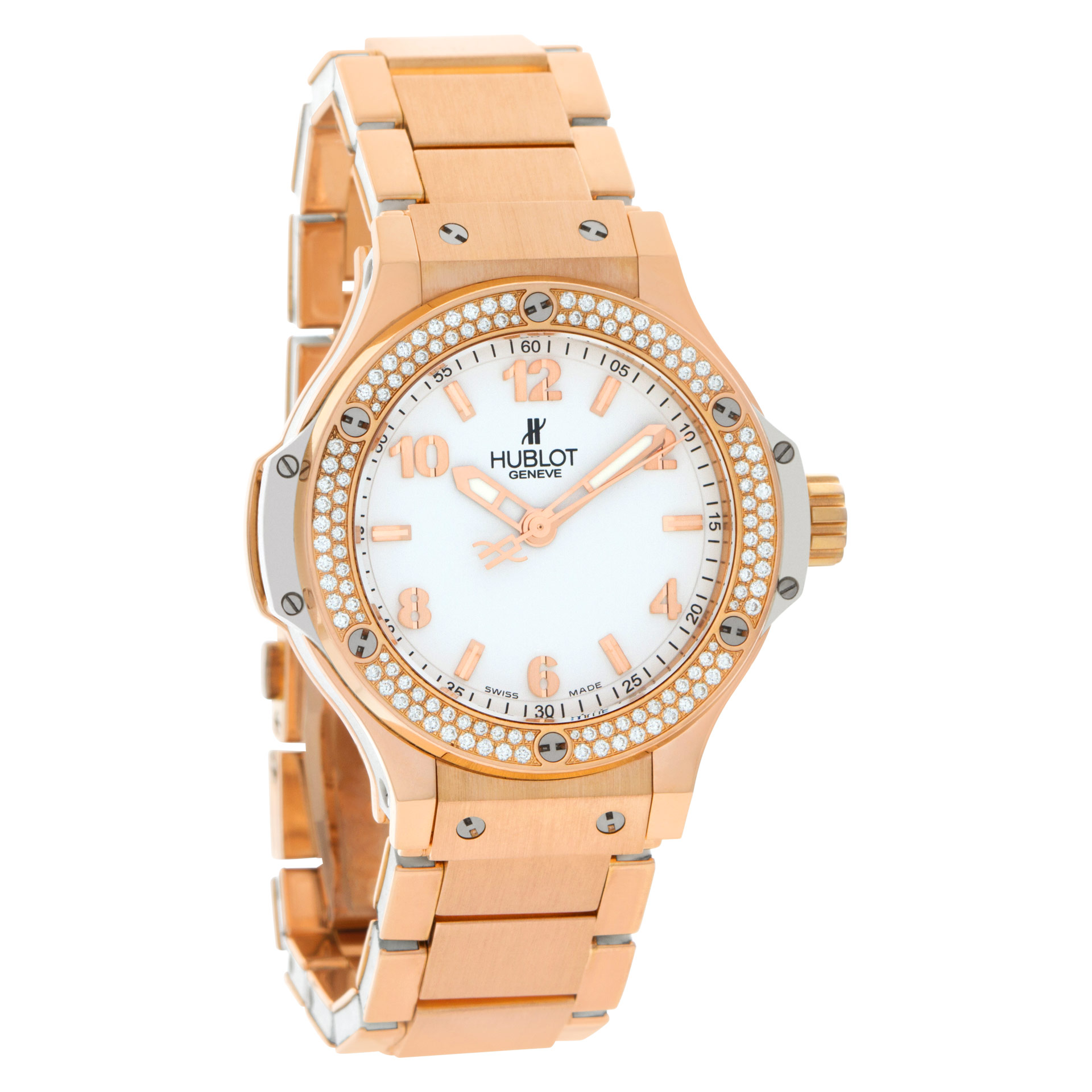 Hublot 361.PE.2010.PE.1104 Big Bang Quartz Unisex 18k rose gold and white resin Watches Hublot 361.PE.2010.PE.1104 Big Bang Quartz Unisex 18k rose gold and white resin Watches