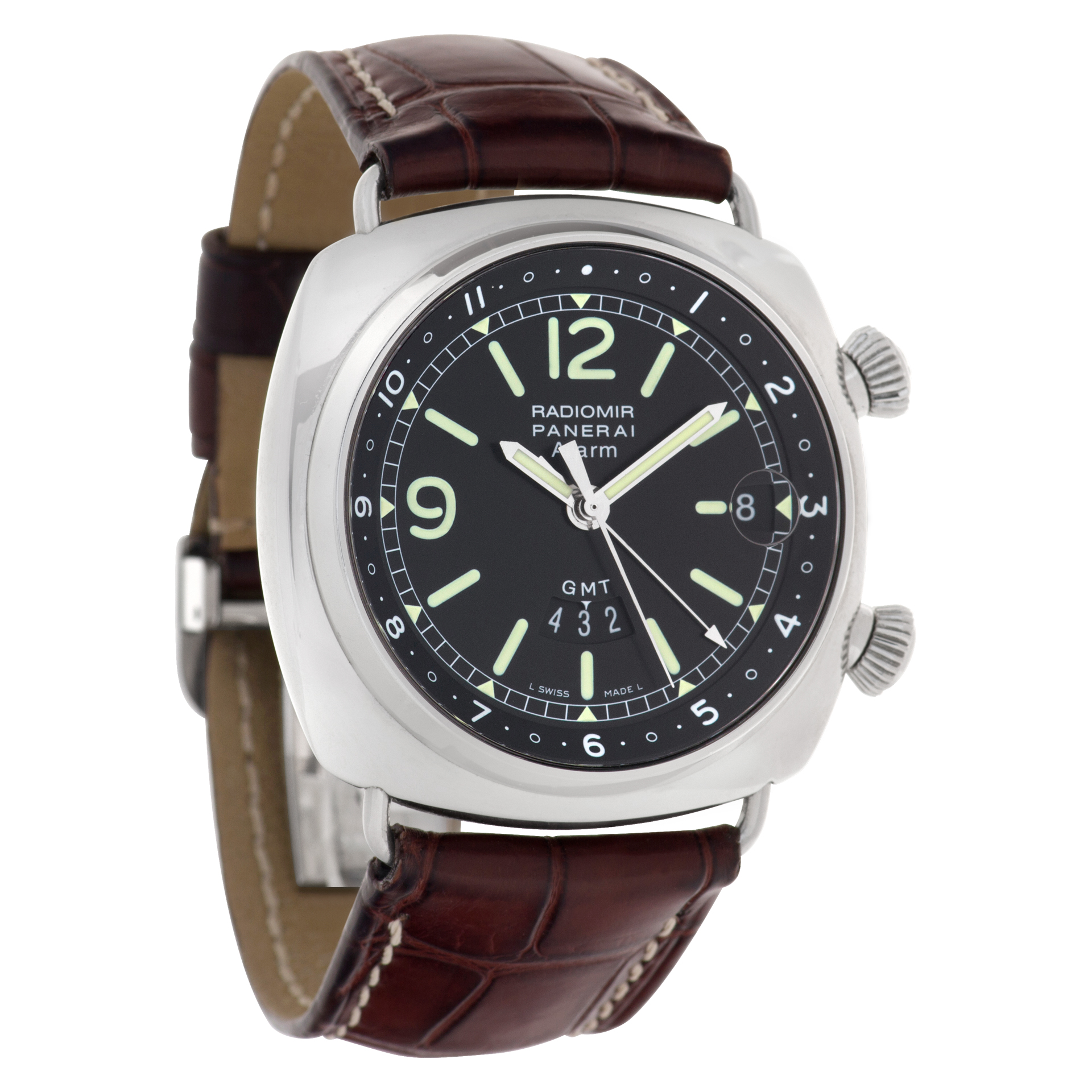 Panerai PAM00098 Radiomir Alarm Gmt Automatic Male Stainless Steel Watches Panerai PAM00098 Radiomir Alarm Gmt Automatic Male Stainless Steel Watches