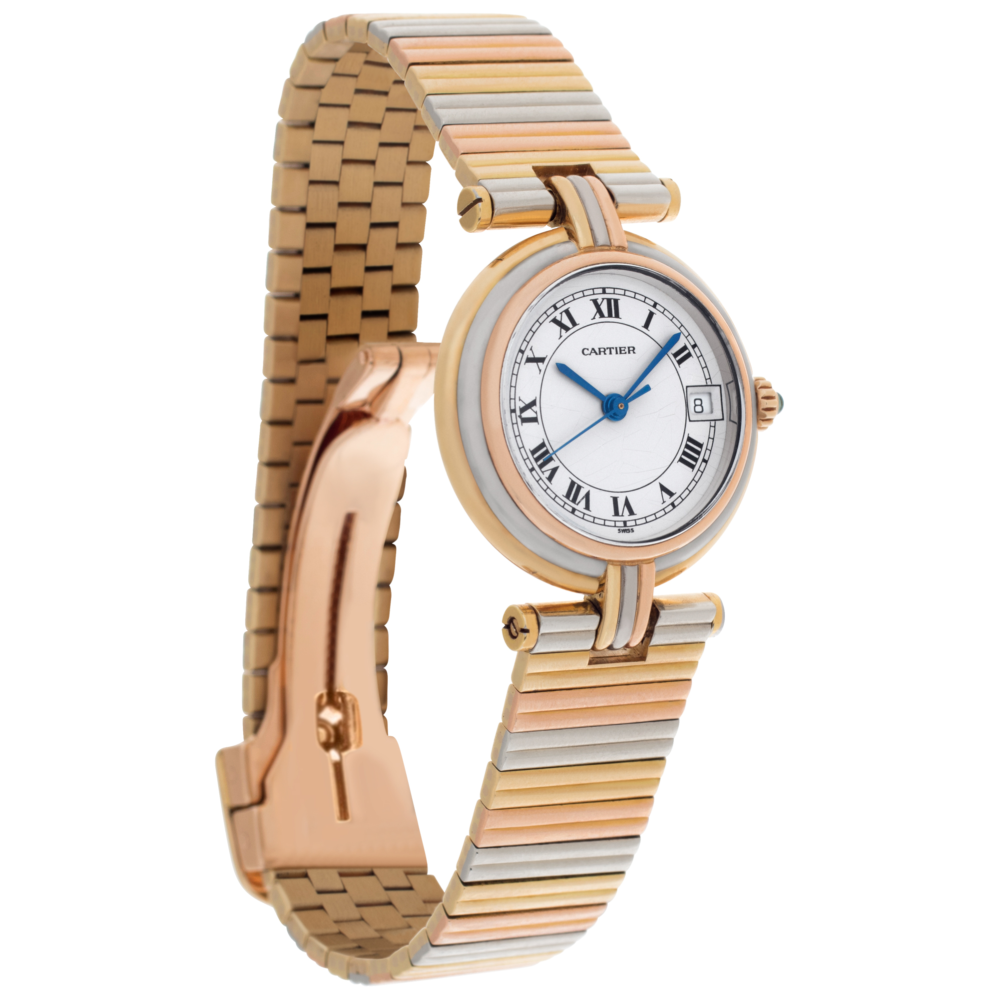 Cartier Cartier 1344 Vendome Quartz Female 18k White, Yellow & Pink Gold Watches Cartier Cartier 1344 Vendome Quartz Female 18k White, Yellow & Pink Gold Watches