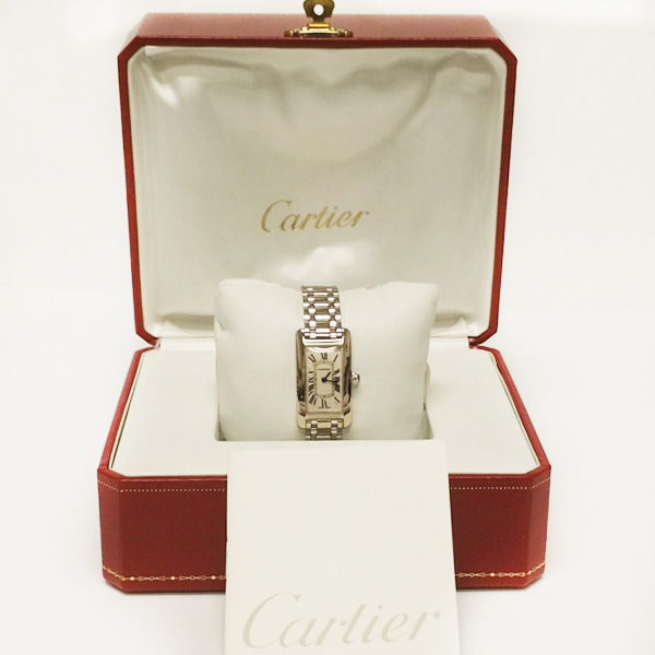 Cartier w26019L1 Tank American Quartz Female 18k White Gold Watches Cartier w26019L1 Tank American Quartz Female 18k White Gold Watches