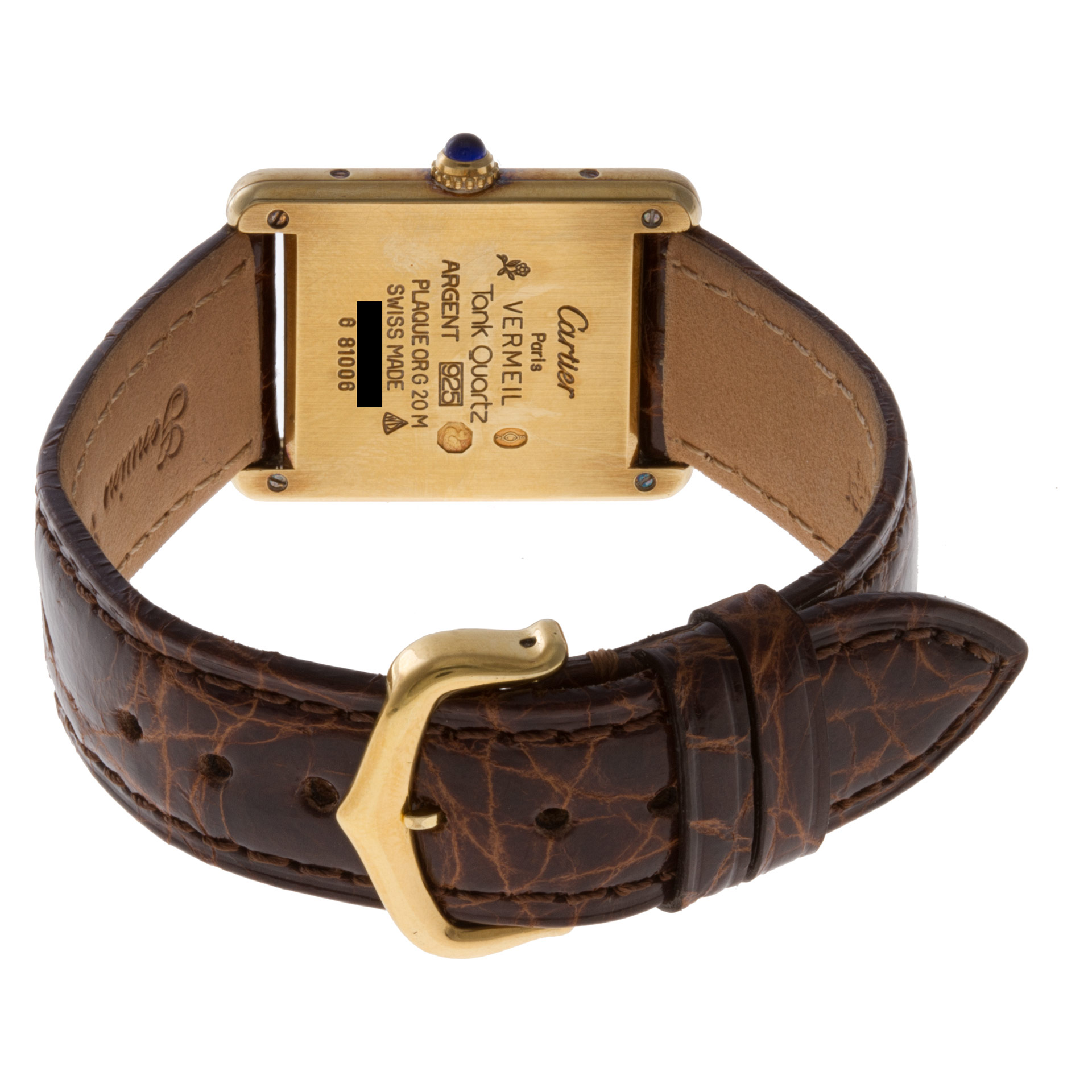 Cartier 92249 Tank Quartz Female Vermeil Watches Cartier 92249 Tank Quartz Female Vermeil Watches