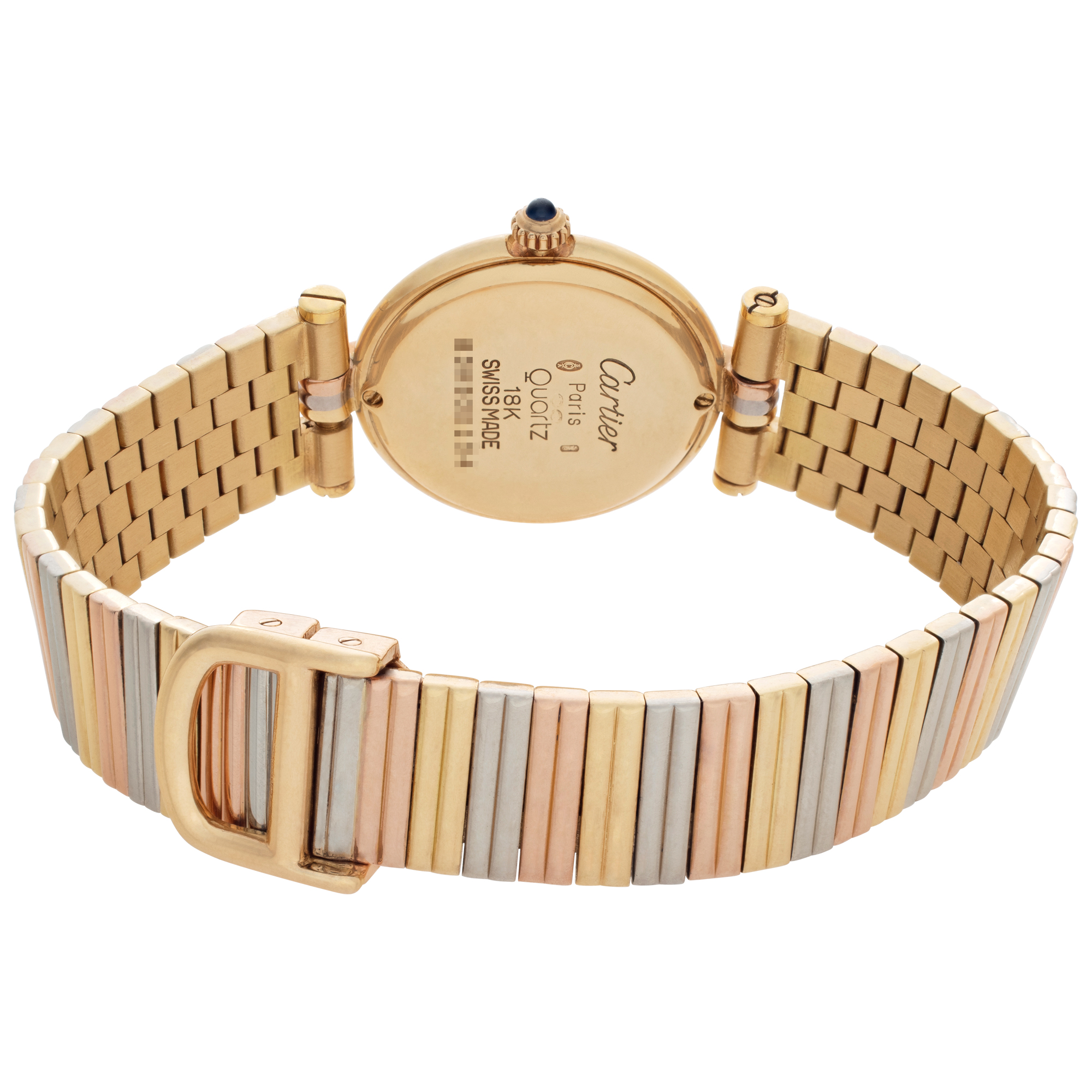 Cartier Cartier 1344 Vendome Quartz Female 18k White, Yellow & Pink Gold Watches Cartier Cartier 1344 Vendome Quartz Female 18k White, Yellow & Pink Gold Watches
