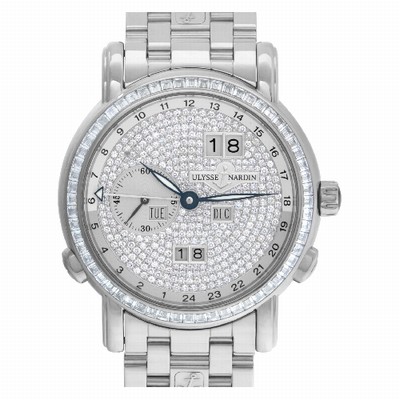 Ulysse Nardin 320-8 GMT-Master II Automatic Male 18k White Gold Replica Watches