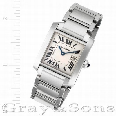 Cartier W51011Q3 Tank Francaise Quartz Unisex Stainless Steel Replica Watches