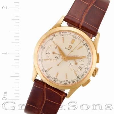 Omega 2872 Chronograph Manual Male 18k Pink Gold Replica Watches