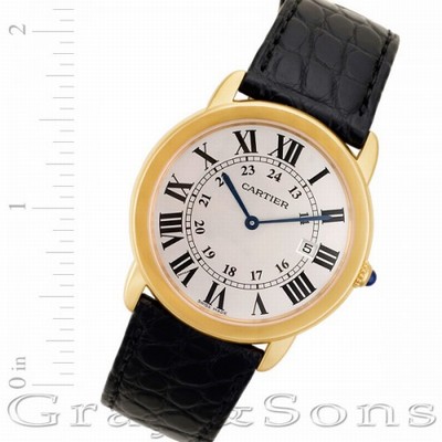 Cartier W6700455 Ronde Solo Quartz Male 18k yellow gold Replica Watches