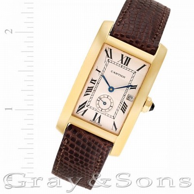 Cartier 811904 Tank American Quartz Unisex 18k yellow gold Replica Watches
