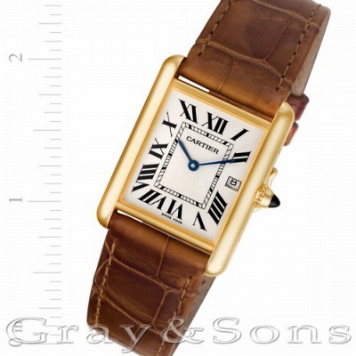 Cartier W1529756 Tank Quartz Male 18k yellow gold Replica Watches