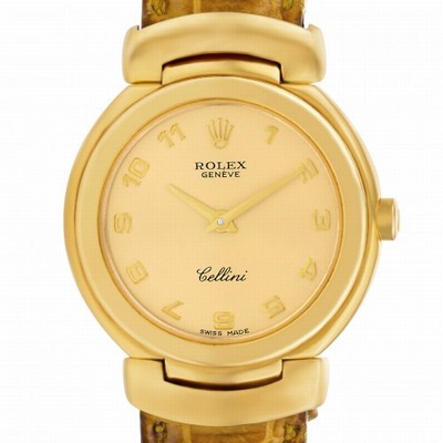 Rolex 6621 Cellini Quartz Female 18k yellow gold Replica Watches