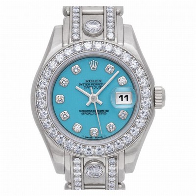 Rolex 69299 Pearlmaster Automatic Female 18k White Gold Replica Watches