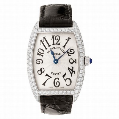Franck Muller 1752 QZ D Curvex Quartz Female 18k White Gold Replica Watches