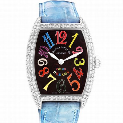 Franck Muller 7502 QZD Color Dreams Quartz Female 18k White Gold Replica Watches