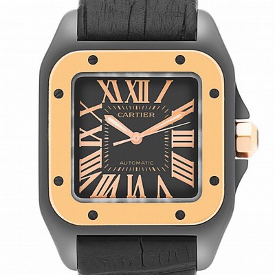 Cartier W2020007 Santos 100 Automatic Female PVD Replica Watches