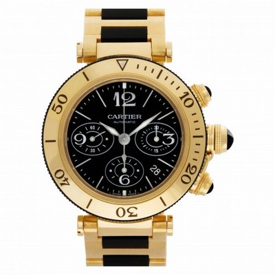 Cartier W301970M Pasha Seatimer Automatic Male 18k yellow gold Replica Watches