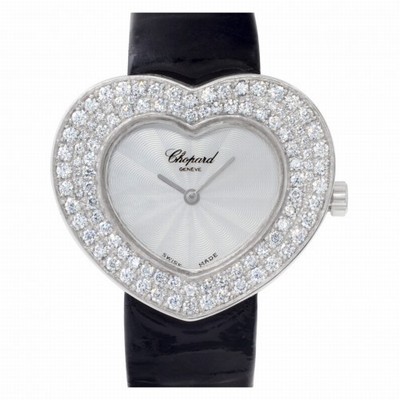 Chopard 5631 Heart Quartz Female 18k White Gold Replica Watches
