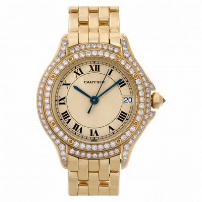 Cartier C887907 Cougar Quartz Female 18k yellow gold Replica Watches