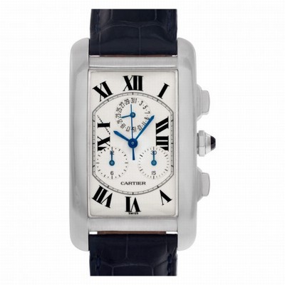 Cartier 2312 Tank Americaine Quartz Unisex 18k White Gold Replica Watches