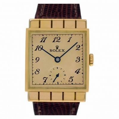 Rolex 3570 Square Manual Unisex 18k rose gold Replica Watches